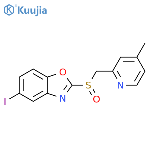 Benzoxazole, 5-iodo-2-[[(4-methyl-2-pyridinyl)methyl]sulfinyl]- structure