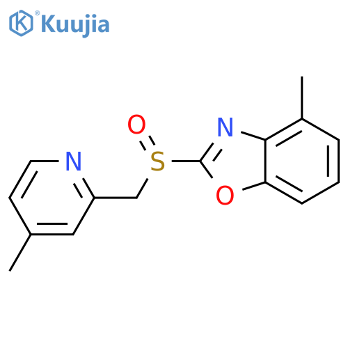 Benzoxazole, 4-methyl-2-[[(4-methyl-2-pyridinyl)methyl]sulfinyl]- structure