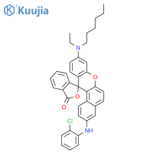 Spiro[12H-benzo[a]xanthene-12,1'(3'H)-isobenzofuran]-3'-one, 3-[(2-chlorophenyl)amino]-9-(ethylhexylamino)- structure