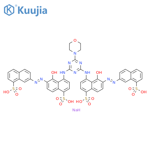 1-Naphthalenesulfonic acid, 4,4'-[[6-(4-morpholinyl)-1,3,5-triazine-2,4-diyl]diimino]bis[5-hydroxy-6-[(8-sulfo-2-naphthalenyl)azo]-, tetrasodium salt (9CI) structure