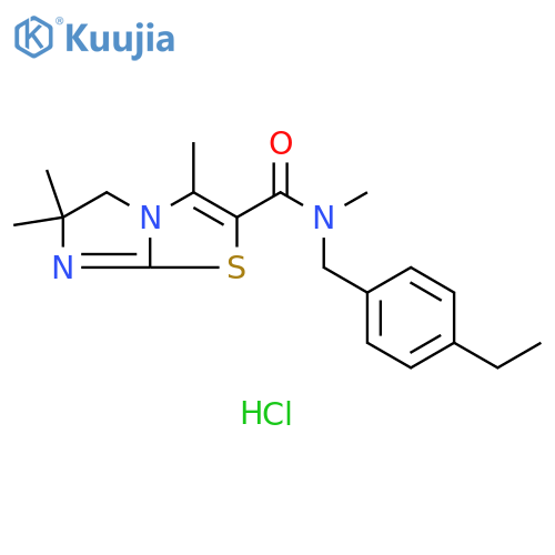 Imidazo[2,1-b]thiazole-2-carboxamide, N-[(4-ethylphenyl)methyl]-5,6-dihydro-N,3,6,6-tetramethyl-, hydrochloride (1:1) structure