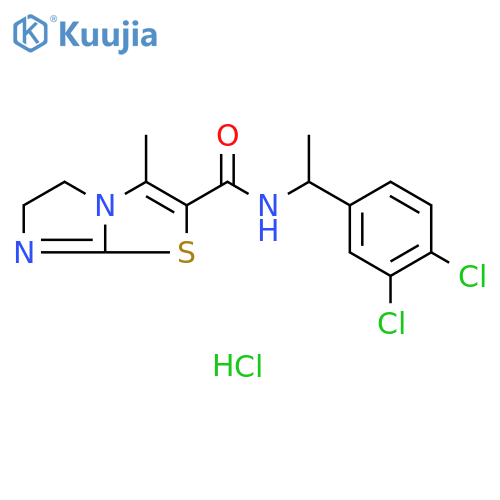 Imidazo[2,1-b]thiazole-2-carboxamide, N-[1-(3,4-dichlorophenyl)ethyl]-5,6-dihydro-3-methyl-, hydrochloride (1:1) structure
