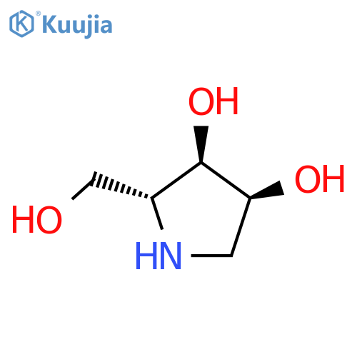 3,4-Pyrrolidinediol,2-(hydroxymethyl)-, (2R,3R,4S)- structure