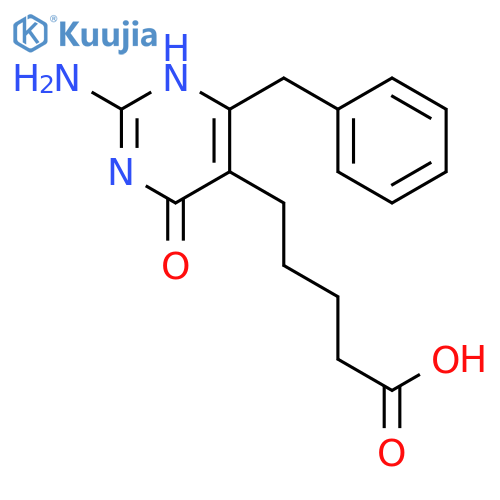 5-Pyrimidinepentanoic acid, 2-amino-1,4-dihydro-4-oxo-6-(phenylmethyl)- structure