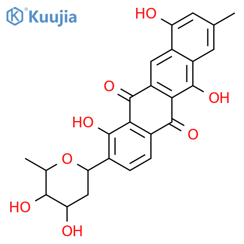 5,12-Naphthacenedione,2-(2,6-dideoxy-b-D-arabino-hexopyranosyl)-1,6,10-trihydroxy-8-methyl- structure