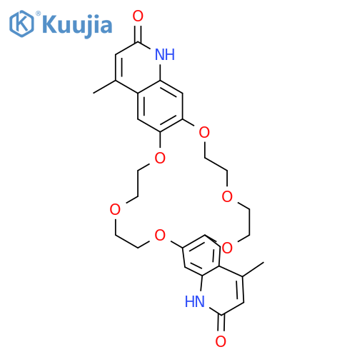 [1,4,7,10,13,16]Hexaoxacyclooctadecino[2,3-g:12,11-g']diquinoline-2,16(1H,17H)-dione,7,8,10,11,20,21,23,24-octahydro-4,14-dimethyl- (9CI) structure