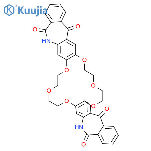 5H,16H-Benzo[e]benzo[3',4'][1]benzazepino[7',8':8,9][1,4,7,10,13,16]benzohexaoxacyclooctadecino[18,19-b]azepine-5,17,22,32(6H)-tetrone,9,10,12,13,25,26,28,29-octahydro- structure