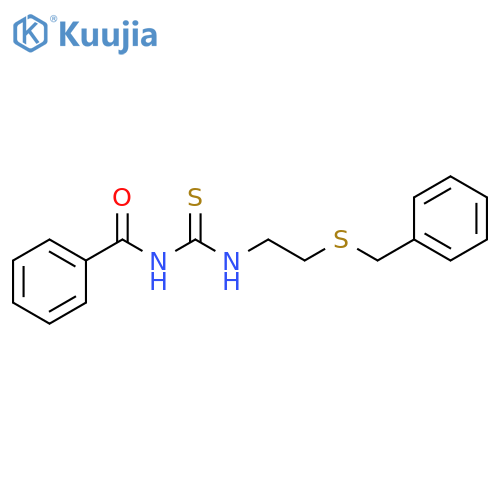 Benzamide, N-[[[2-[(phenylmethyl)thio]ethyl]amino]thioxomethyl]- structure