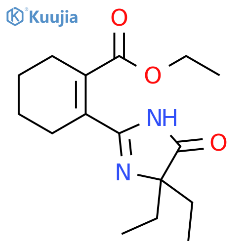 1-Cyclohexene-1-carboxylic acid,2-(4,4-diethyl-4,5-dihydro-5-oxo-1H-imidazol-2-yl)-, ethyl ester structure
