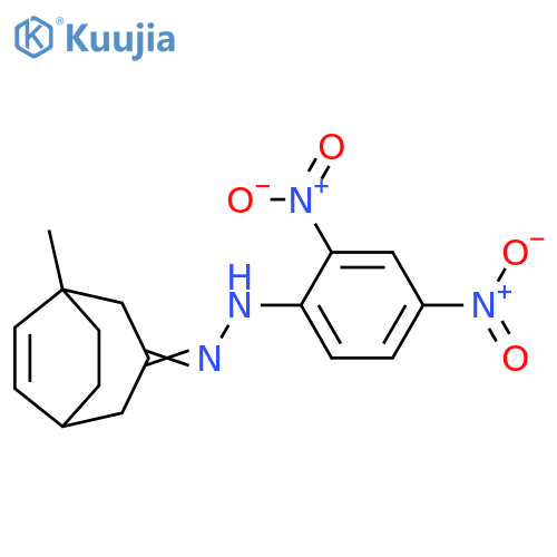 Bicyclo[3.2.2]non-6-en-3-one, 1-methyl-, 2-(2,4-dinitrophenyl)hydrazone structure