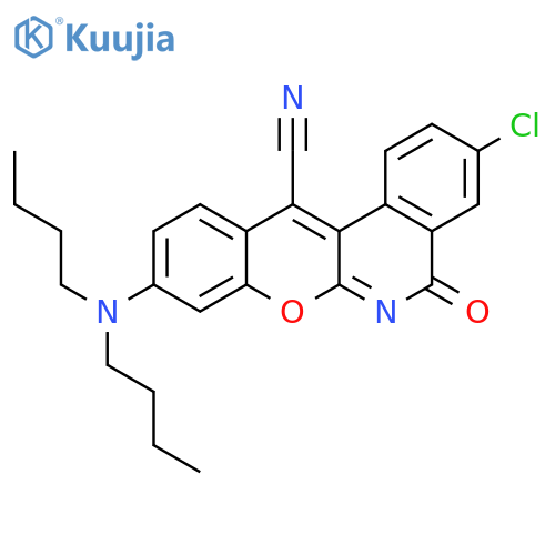 5H-[1]Benzopyrano[2,3-c]isoquinoline-12-carbonitrile,3-chloro-9-(dibutylamino)-5-oxo- structure