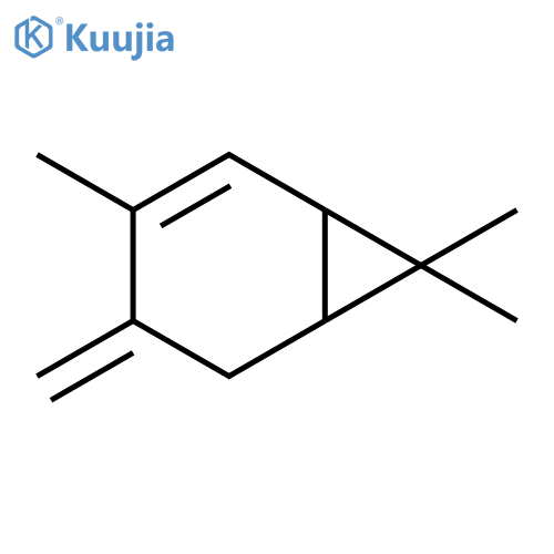 Bicyclo[4.1.0]hept-2-ene, 3,7,7-trimethyl-4-methylene- structure
