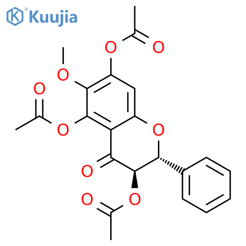 4H-1-Benzopyran-4-one, 3,5,7-tris(acetyloxy)-2,3-dihydro-6-methoxy-2-phenyl-, (2R-trans)- structure