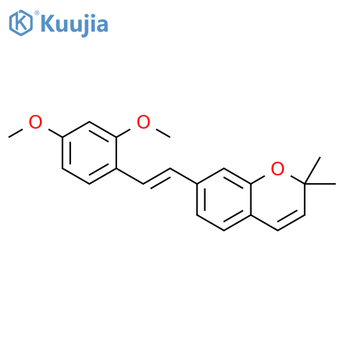2H-1-Benzopyran, 7-[2-(2,4-dimethoxyphenyl)ethenyl]-2,2-dimethyl-, (E)- (9CI) structure
