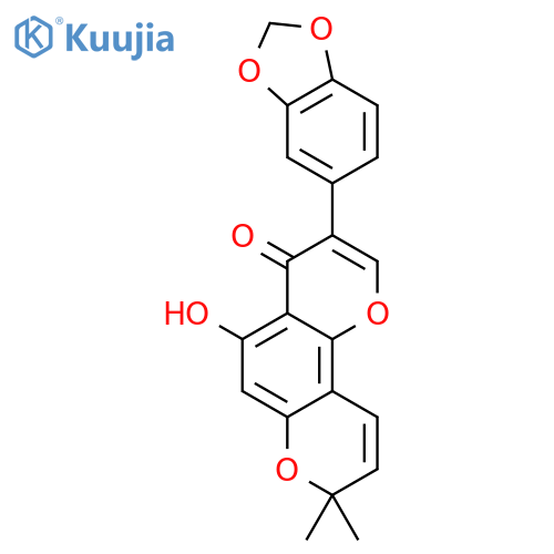 4H,8H-Benzo[1,2-b:3,4-b']dipyran-4-one, 3-(1,3-benzodioxol-5-yl)-5-hydroxy-8,8-dimethyl- structure