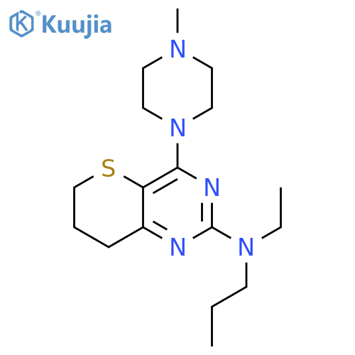 6H-Thiopyrano[3,2-d]pyrimidin-2-amine, N-ethyl-7,8-dihydro-4-(4-methyl-1-piperazinyl)-N-propyl- structure
