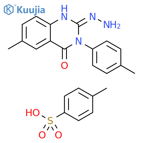 4(3H)-Quinazolinone, 2-hydrazinyl-6-methyl-3-(4-methylphenyl)-, 4-methylbenzenesulfonate (1:1) structure