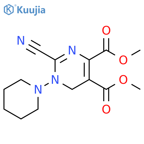4,5-Pyrimidinedicarboxylic acid, 2-cyano-1,6-dihydro-1-(1-piperidinyl)-,dimethyl ester structure