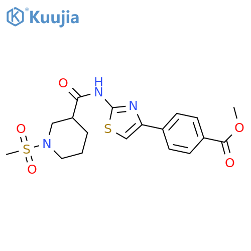 methyl 4-[2-(1-methanesulfonylpiperidine-3-amido)-1,3-thiazol-4-yl]benzoate structure