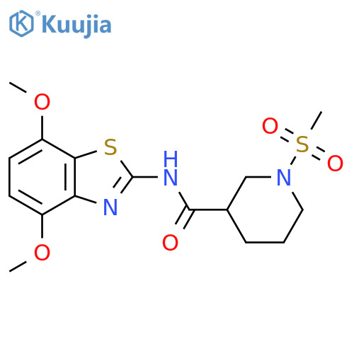 N-(4,7-dimethoxy-1,3-benzothiazol-2-yl)-1-methanesulfonylpiperidine-3-carboxamide structure