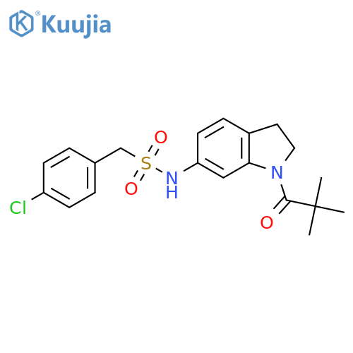 1-(4-chlorophenyl)-N-1-(2,2-dimethylpropanoyl)-2,3-dihydro-1H-indol-6-ylmethanesulfonamide structure