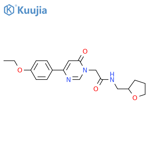 2-[4-(4-ethoxyphenyl)-6-oxo-1,6-dihydropyrimidin-1-yl]-N-[(oxolan-2-yl)methyl]acetamide structure