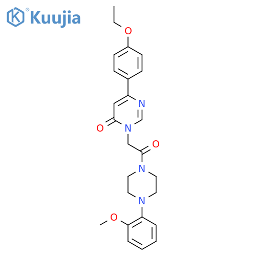 6-(4-ethoxyphenyl)-3-{2-[4-(2-methoxyphenyl)piperazin-1-yl]-2-oxoethyl}-3,4-dihydropyrimidin-4-one structure