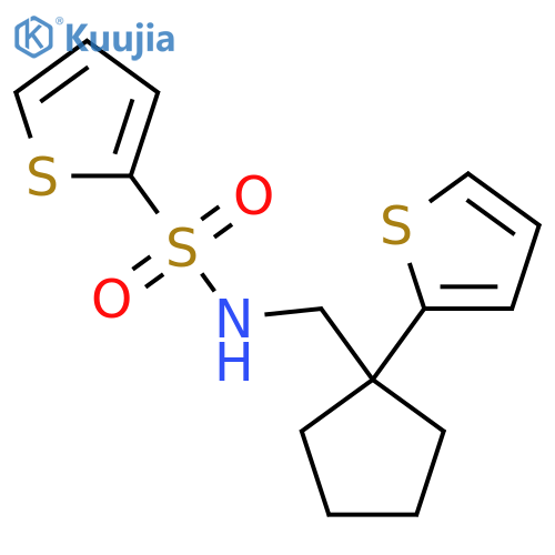 N-{[1-(thiophen-2-yl)cyclopentyl]methyl}thiophene-2-sulfonamide structure
