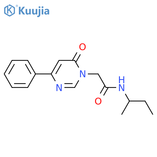 N-(butan-2-yl)-2-(6-oxo-4-phenyl-1,6-dihydropyrimidin-1-yl)acetamide structure