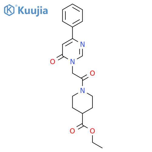 ethyl 1-2-(6-oxo-4-phenyl-1,6-dihydropyrimidin-1-yl)acetylpiperidine-4-carboxylate structure