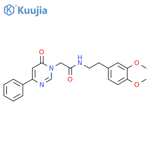 N-[2-(3,4-dimethoxyphenyl)ethyl]-2-(6-oxo-4-phenyl-1,6-dihydropyrimidin-1-yl)acetamide structure