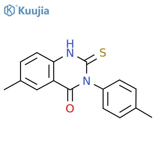 4(1H)-Quinazolinone, 2,3-dihydro-6-methyl-3-(4-methylphenyl)-2-thioxo- structure