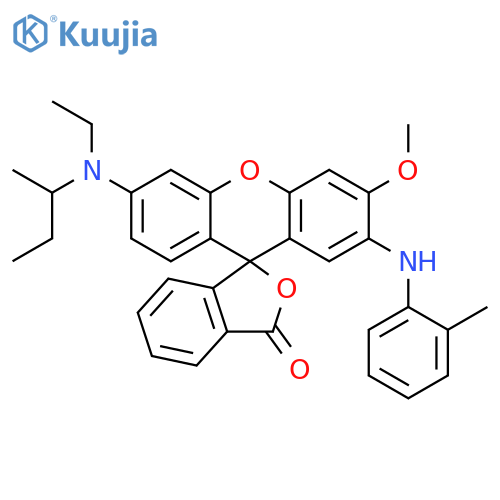 Spiro[isobenzofuran-1(3H),9'-[9H]xanthen]-3-one, 6'-[ethyl(1-methylpropyl)amino]-3'-methoxy-2'-[(2-methylphenyl)amino]- structure