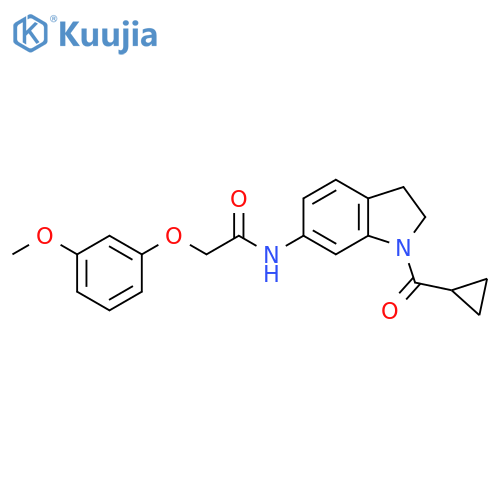 N-(1-cyclopropanecarbonyl-2,3-dihydro-1H-indol-6-yl)-2-(3-methoxyphenoxy)acetamide structure