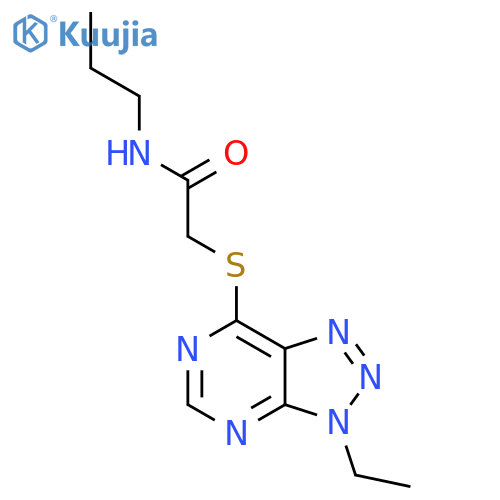 2-({3-ethyl-3H-1,2,3triazolo4,5-dpyrimidin-7-yl}sulfanyl)-N-propylacetamide structure