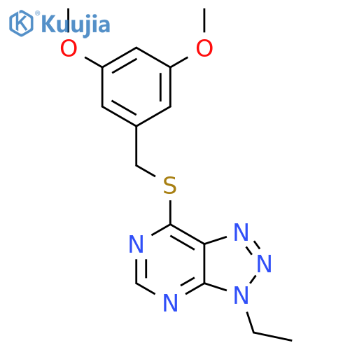 7-{[(3,5-dimethoxyphenyl)methyl]sulfanyl}-3-ethyl-3H-[1,2,3]triazolo[4,5-d]pyrimidine structure