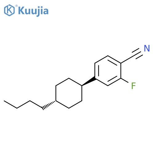 Benzonitrile, 4-(4-butylcyclohexyl)-2-fluoro-, trans- (9CI) structure