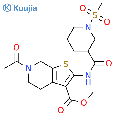 methyl 6-acetyl-2-(1-methanesulfonylpiperidine-3-amido)-4H,5H,6H,7H-thieno[2,3-c]pyridine-3-carboxylate structure