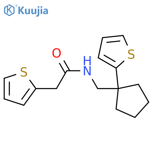 2-(thiophen-2-yl)-N-{1-(thiophen-2-yl)cyclopentylmethyl}acetamide structure