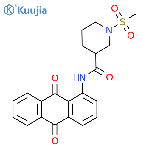 N-(9,10-dioxo-9,10-dihydroanthracen-1-yl)-1-methanesulfonylpiperidine-3-carboxamide structure