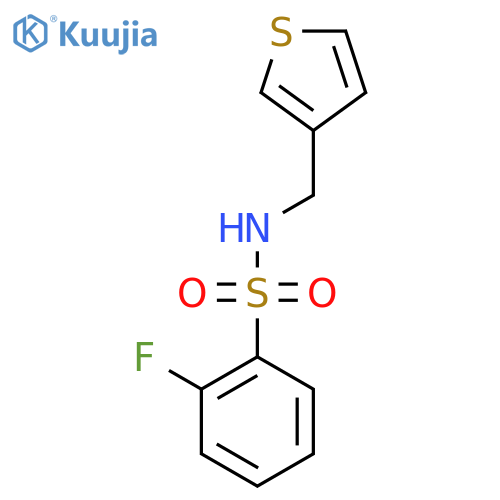 2-fluoro-N-[(thiophen-3-yl)methyl]benzene-1-sulfonamide structure