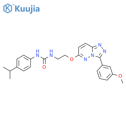 3-(2-{3-(3-methoxyphenyl)-1,2,4triazolo4,3-bpyridazin-6-yloxy}ethyl)-1-4-(propan-2-yl)phenylurea structure