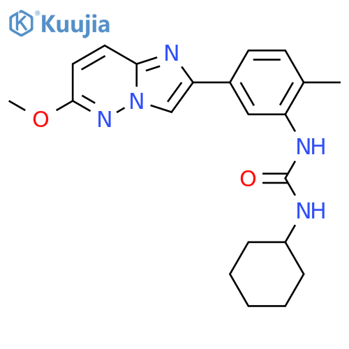 1-cyclohexyl-3-(5-{6-methoxyimidazo[1,2-b]pyridazin-2-yl}-2-methylphenyl)urea structure