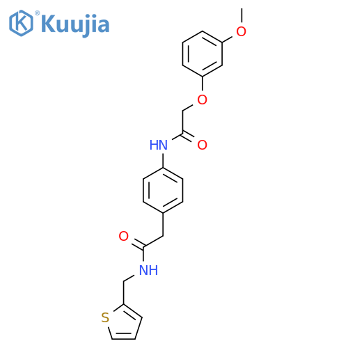 2-(3-methoxyphenoxy)-N-[4-({[(thiophen-2-yl)methyl]carbamoyl}methyl)phenyl]acetamide structure