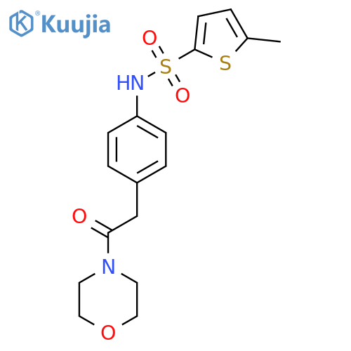 5-methyl-N-{4-2-(morpholin-4-yl)-2-oxoethylphenyl}thiophene-2-sulfonamide structure