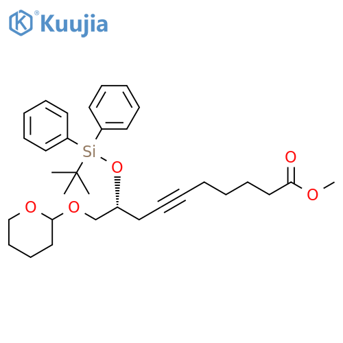 6-Decynoic acid, 9-[[(1,1-dimethylethyl)diphenylsilyl]oxy]-10-[(tetrahydro-2H-pyran-2-yl)oxy]-, methyl ester, (9R)- (9CI) structure