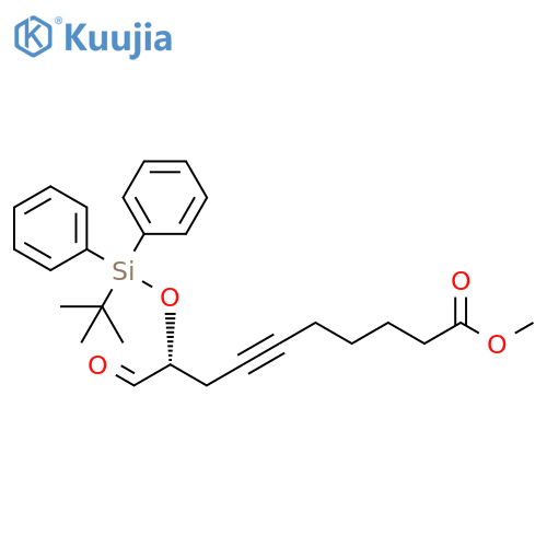 6-Decynoic acid, 9-[[(1,1-dimethylethyl)diphenylsilyl]oxy]-10-oxo-,methyl ester, (R)- structure