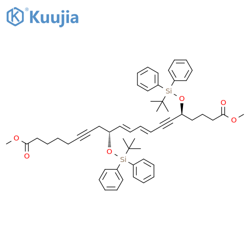 8,10-Eicosadiene-6,14-diynedioic acid, 5,12-bis[[(1,1-dimethylethyl)diphenylsilyl]oxy]-, dimethyl ester, [S-[R*,S*-(E,E)]]- (9CI) structure