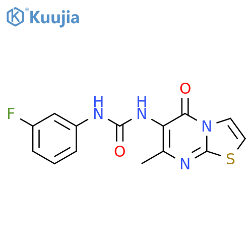 1-(3-fluorophenyl)-3-{7-methyl-5-oxo-5H-1,3thiazolo3,2-apyrimidin-6-yl}urea structure