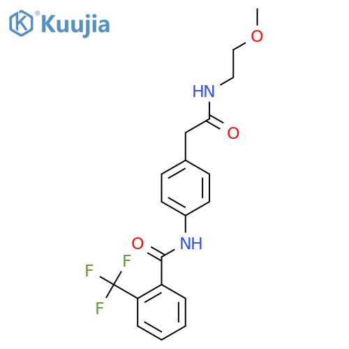 N-(4-{[(2-methoxyethyl)carbamoyl]methyl}phenyl)-2-(trifluoromethyl)benzamide structure